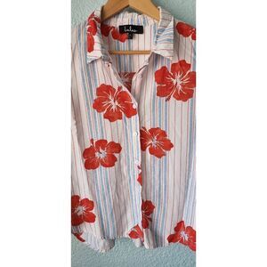 Lulu's crop floral summer beach top Blouse Safari Resort